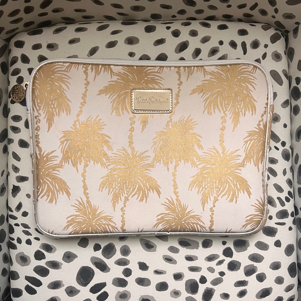 Lilly Pulitzer Gold Palm Laptop Sleeve